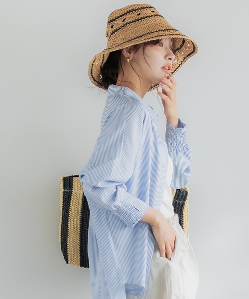 coca（coca）（コカ）の「ラインペーパーハット（ハット・レディース・ブラウン・ONE SIZE）」の6枚目の写真