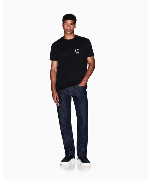ARMANI EXCHANGE（アルマーニエクスチェンジ）の「【A|X アルマーニ エクスチェンジ】ICON ワンポイント半袖クルーネックTシャツ/REGULAR（Tシャツ/カットソー・メンズ・オフホワイト/ブラック・LARGE/MEDIUM/SMALL/X-LARGE/X-SMALL/XX-LARGE）」の8枚目の写真
