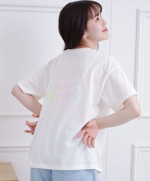 PINK-latte（ピンクラテ）の「接触冷感 グラデーションくまちゃん発砲ビッグTシャツ（Tシャツ/カットソー・キッズ）」