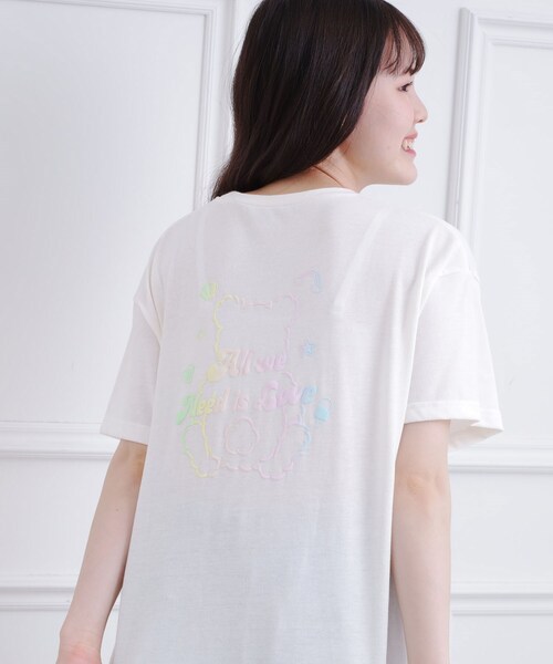 接触冷感 グラデーションくまちゃん発砲ビッグTシャツ（Tシャツ