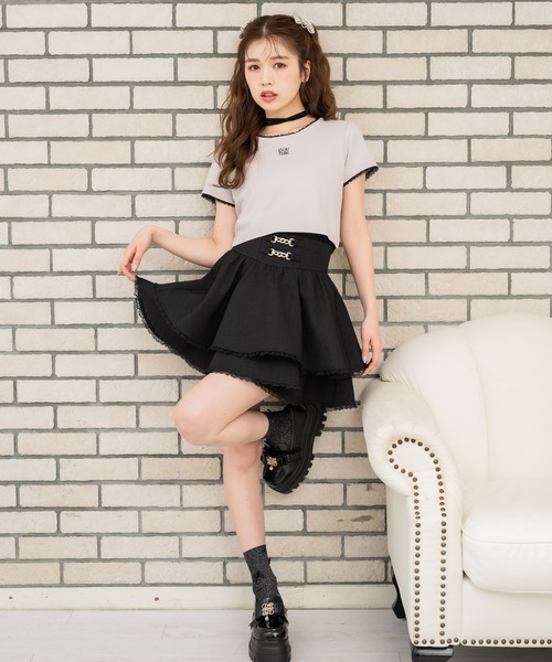 couture BY ROJITA(クチュールバイロジータ)の「チェーンバックルWフレアスカート(スカート・レディース・グリーン/ホワイト/ブラック/グレー/ホワイト系その他・FREE)」の21枚目の写真