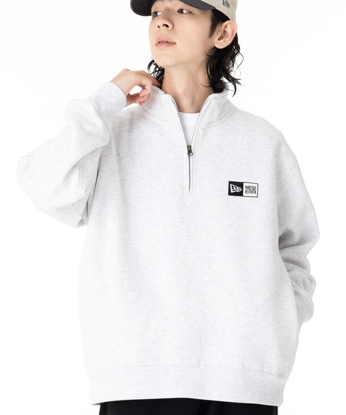 ニューエラ オーバーサイズハーフジップ ボックスロゴ コットン