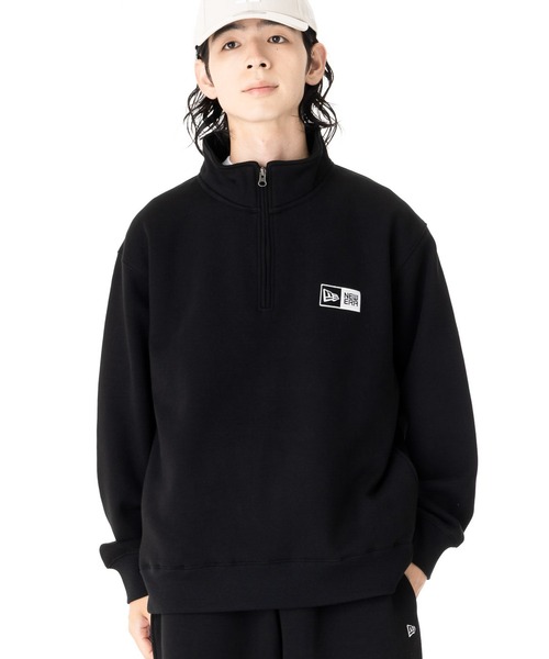 ニューエラ オーバーサイズハーフジップ ボックスロゴ コットン