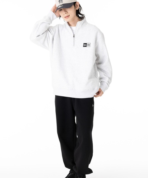 ニューエラ オーバーサイズハーフジップ ボックスロゴ コットン