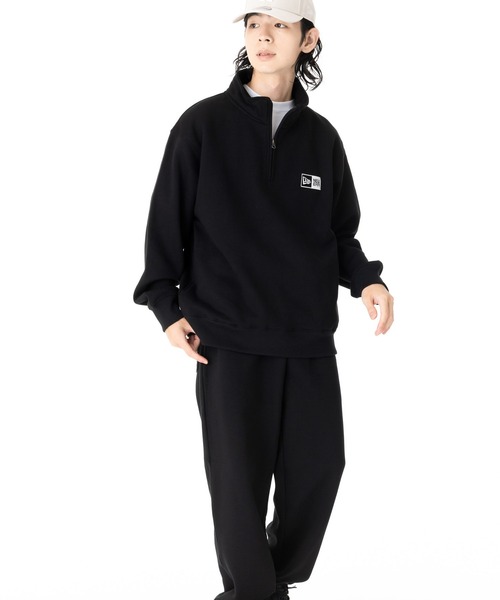 ニューエラ オーバーサイズハーフジップ ボックスロゴ コットン