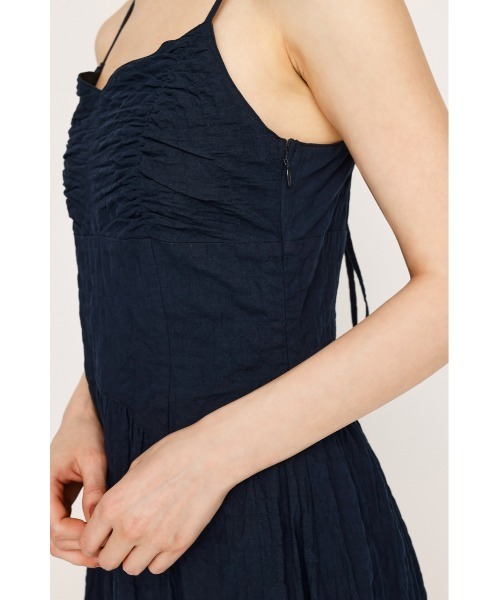 SLY（スライ）の「FRONT GATHER CAMI OP フロントギャザー キャミワンピース 夏服（ワンピース・レディース・ネイビー/アイボリー/ブラック・FREE）」の16枚目の写真