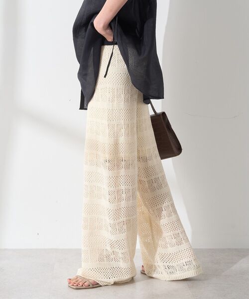 AMERICAN HOLIC（アメリカンホリック）の「レース編みニットパンツ（その他パンツ・レディース・チャコールグレー/ブラック/アイボリー・L/M/S）」の8枚目の写真