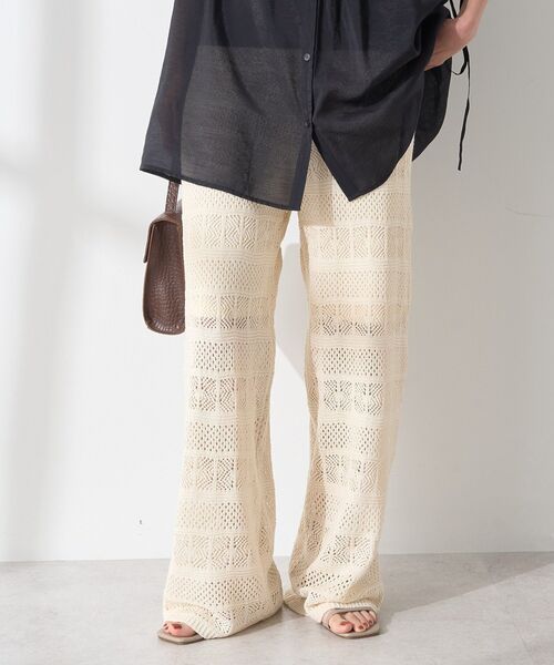 AMERICAN HOLIC（アメリカンホリック）の「レース編みニットパンツ（その他パンツ・レディース・チャコールグレー/ブラック/アイボリー・L/M/S）」の9枚目の写真