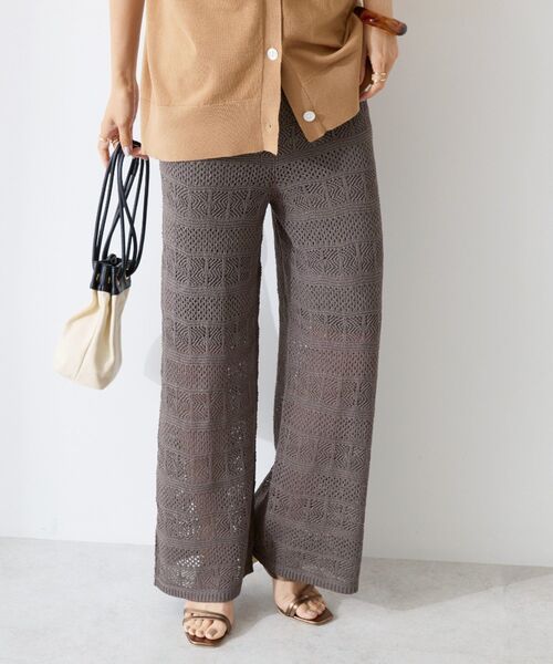 AMERICAN HOLIC（アメリカンホリック）の「レース編みニットパンツ（その他パンツ・レディース・チャコールグレー/ブラック/アイボリー・L/M/S）」の15枚目の写真