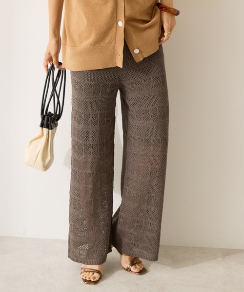 AMERICAN HOLIC（アメリカンホリック）の「レース編みニットパンツ（その他パンツ・レディース・チャコールグレー/ブラック/アイボリー・L/M/S）」の6枚目の写真