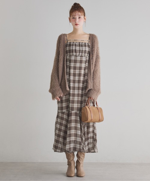 新品♡アンゴラロングカーデ付アンサンブル CALL&RESPONSE(コールアンドレスポンス)】長袖ロングカーデ-スラブ(251