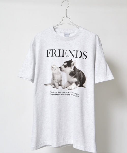 spiritoso（スピリトーゾ）の「【spiritoso】FRIENDS シートプリントTシャツ（Tシャツ/カットソー・レディース・アッシュグレー/ブラック/オートミール/ホワイト・LARGE/MEDIUM）」の6枚目の写真