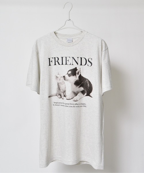 spiritoso（スピリトーゾ）の「【spiritoso】FRIENDS シートプリントTシャツ（Tシャツ/カットソー・レディース・アッシュグレー/ブラック/オートミール/ホワイト・LARGE/MEDIUM）」の8枚目の写真