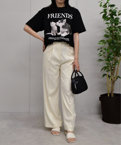 spiritoso（スピリトーゾ）の「【spiritoso】FRIENDS シートプリントTシャツ（Tシャツ/カットソー・レディース・アッシュグレー/ブラック/オートミール/ホワイト・LARGE/MEDIUM）」の18枚目の写真