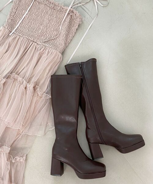 MAJESTIC LEGON（マジェスティックレゴン）の「美脚ストレッチロングブーツ（ブーツ・レディース・ブラウン/ブラック・SMALL/MEDIUM/LARGE/X-LARGE）」の22枚目の写真