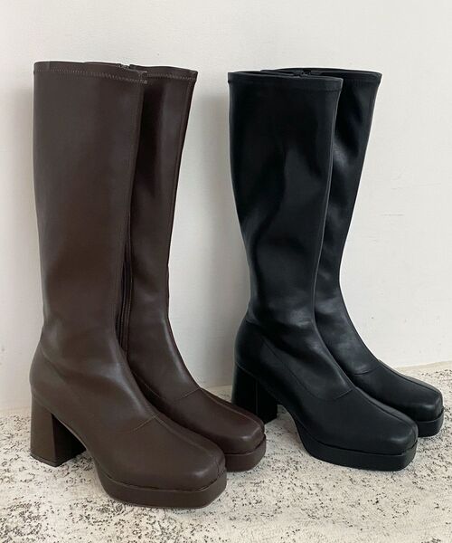 MAJESTIC LEGON（マジェスティックレゴン）の「美脚ストレッチロングブーツ（ブーツ・レディース・ブラウン/ブラック・SMALL/MEDIUM/LARGE/X-LARGE）」の8枚目の写真