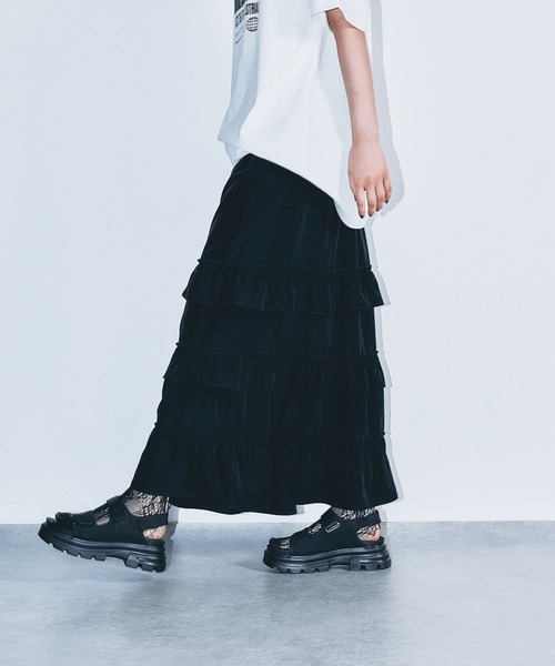 LEPSIM（レプシィム）の「フリルティアードスカート　495896（スカート・レディース・ネイビー/カーキブラウン/ブラック・FREE）」の6枚目の写真