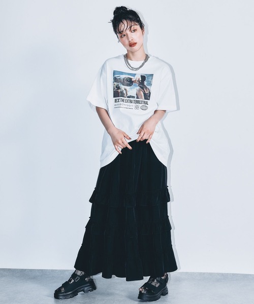 LEPSIM（レプシィム）の「フリルティアードスカート　495896（スカート・レディース・ネイビー/カーキブラウン/ブラック・FREE）」の7枚目の写真