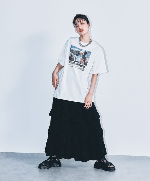 LEPSIM（レプシィム）の「フリルティアードスカート　495896（スカート・レディース・ネイビー/カーキブラウン/ブラック・FREE）」の8枚目の写真