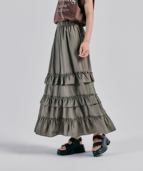 LEPSIM（レプシィム）の「フリルティアードスカート　495896（スカート・レディース・ネイビー/カーキブラウン/ブラック・FREE）」の11枚目の写真
