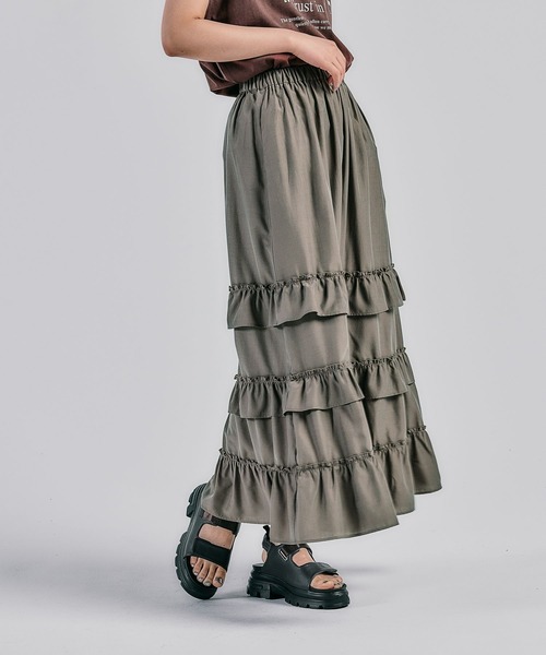 LEPSIM（レプシィム）の「フリルティアードスカート　495896（スカート・レディース・ネイビー/カーキブラウン/ブラック・FREE）」の12枚目の写真