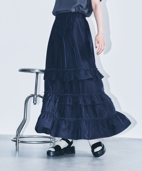 LEPSIM（レプシィム）の「フリルティアードスカート　495896（スカート・レディース・ネイビー/カーキブラウン/ブラック・FREE）」の16枚目の写真