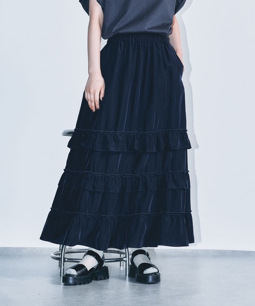 LEPSIM（レプシィム）の「フリルティアードスカート　495896（スカート・レディース・ネイビー/カーキブラウン/ブラック・FREE）」の17枚目の写真