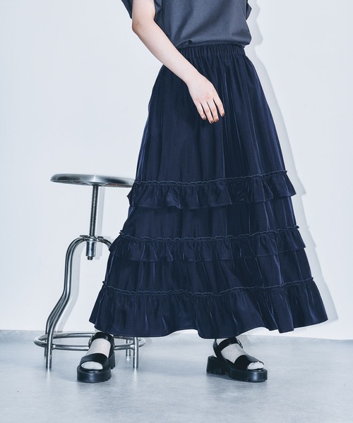 LEPSIM（レプシィム）の「フリルティアードスカート　495896（スカート・レディース・ネイビー/カーキブラウン/ブラック・FREE）」の18枚目の写真