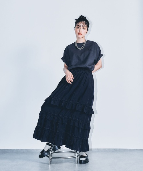 LEPSIM（レプシィム）の「フリルティアードスカート　495896（スカート・レディース・ネイビー/カーキブラウン/ブラック・FREE）」の19枚目の写真