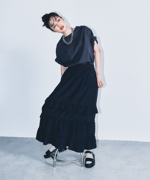 LEPSIM（レプシィム）の「フリルティアードスカート　495896（スカート・レディース・ネイビー/カーキブラウン/ブラック・FREE）」の20枚目の写真