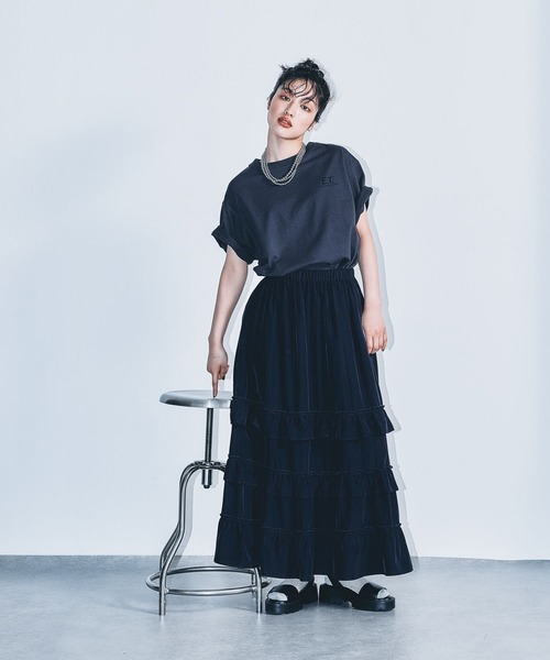 LEPSIM（レプシィム）の「フリルティアードスカート　495896（スカート・レディース・ネイビー/カーキブラウン/ブラック・FREE）」の22枚目の写真