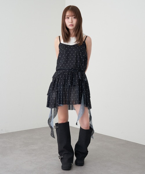 RAY CASSIN(レイカズン)の「タンクセットサイドフリルミニワンピース(ワンピース・レディース・グレー系その他3/ブラック系その他3/ブラウン系その他2/ブラック系その他2・FREE)」の1枚目の写真