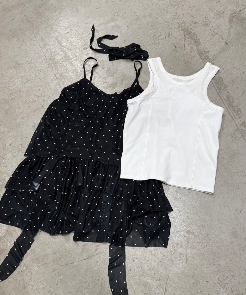 RAY CASSIN(レイカズン)の「タンクセットサイドフリルミニワンピース(ワンピース・レディース・グレー系その他3/ブラック系その他3/ブラウン系その他2/ブラック系その他2・FREE)」の12枚目の写真