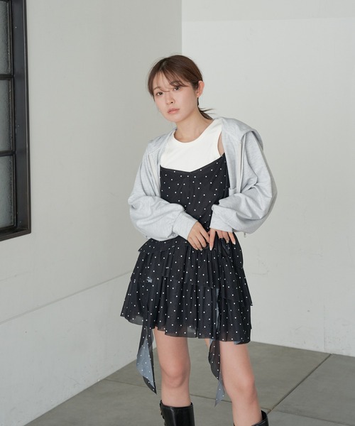 RAY CASSIN(レイカズン)の「タンクセットサイドフリルミニワンピース(ワンピース・レディース・グレー系その他3/ブラック系その他3/ブラウン系その他2/ブラック系その他2・FREE)」の20枚目の写真