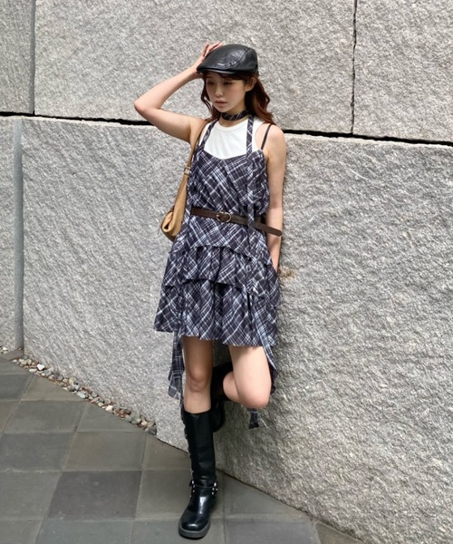 RAY CASSIN(レイカズン)の「タンクセットサイドフリルミニワンピース(ワンピース・レディース・グレー系その他3/ブラック系その他3/ブラウン系その他2/ブラック系その他2・FREE)」の11枚目の写真