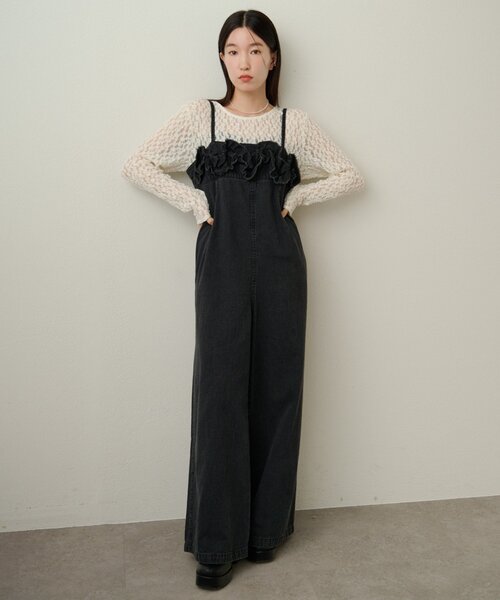 omekashi オメカシ デニムキャミサロペット パンツ サイズ38 とろみ