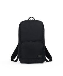 PORTER ブラック ナイロン バックパック ポーターのバッグ「タンカー」“ブラック”ナイロン×シルバー