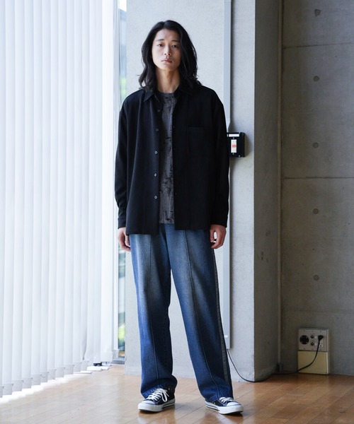 RATTLE TRAP（ラトルトラップ）の「10.5ozスラブデニムトラックパンツ（その他パンツ・メンズ・ブラック/ブルー・S/M/L）」の3枚目の写真