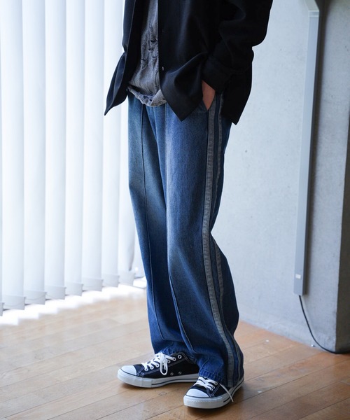 RATTLE TRAP（ラトルトラップ）の「10.5ozスラブデニムトラックパンツ（その他パンツ・メンズ・ブラック/ブルー・S/M/L）」の11枚目の写真