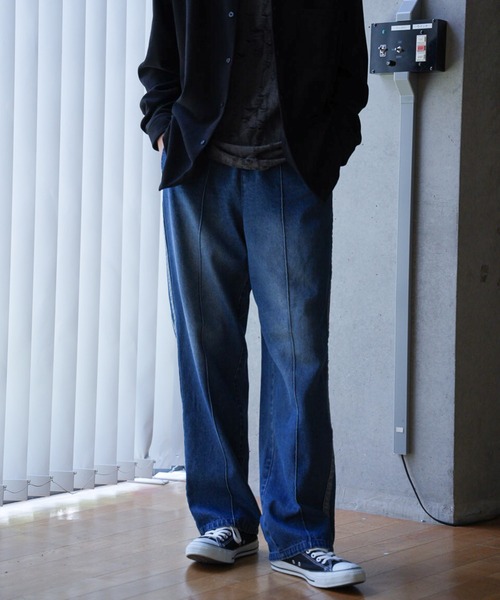 RATTLE TRAP（ラトルトラップ）の「10.5ozスラブデニムトラックパンツ（その他パンツ・メンズ・ブラック/ブルー・S/M/L）」の12枚目の写真