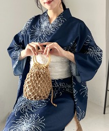 セール】【浴衣】カットジャカードデザインワンピース浴衣3点セット