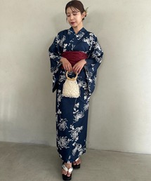 MYMOOD.（マイムード）の「お気に入り20000超え　 新柄登場！選べる9柄展開 簡単着付け 浴衣2点セット(浴衣/帯) セパレート浴衣 簡単二部式浴衣セット 結び帯でアレンジ自由■動画あり（浴衣）」