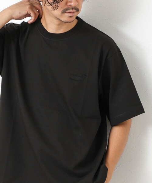 NOLLEY’S（ノーリーズ）の「スランクフィニッシング天竺クラフトワンポイントクジラT（Tシャツ/カットソー・メンズ・グレイッシュブルー/グレイッシュベージュ/ブラック/ホワイト・XL/L/M/S）」の3枚目の写真