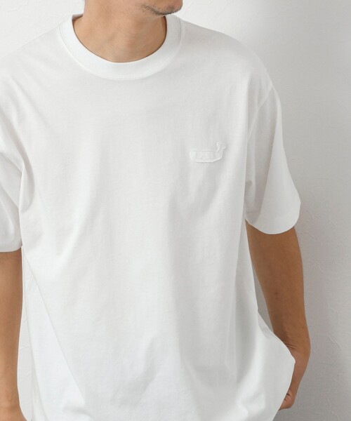 NOLLEY’S（ノーリーズ）の「スランクフィニッシング天竺クラフトワンポイントクジラT（Tシャツ/カットソー・メンズ・グレイッシュブルー/グレイッシュベージュ/ブラック/ホワイト・XL/L/M/S）」の6枚目の写真