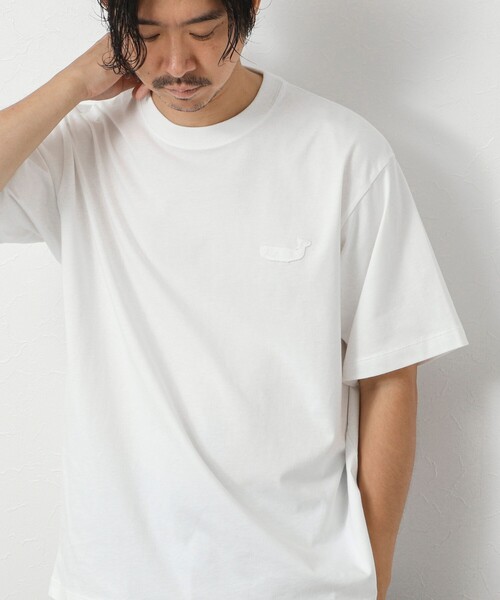 NOLLEY’S（ノーリーズ）の「スランクフィニッシング天竺クラフトワンポイントクジラT（Tシャツ/カットソー・メンズ・グレイッシュブルー/グレイッシュベージュ/ブラック/ホワイト・XL/L/M/S）」の5枚目の写真