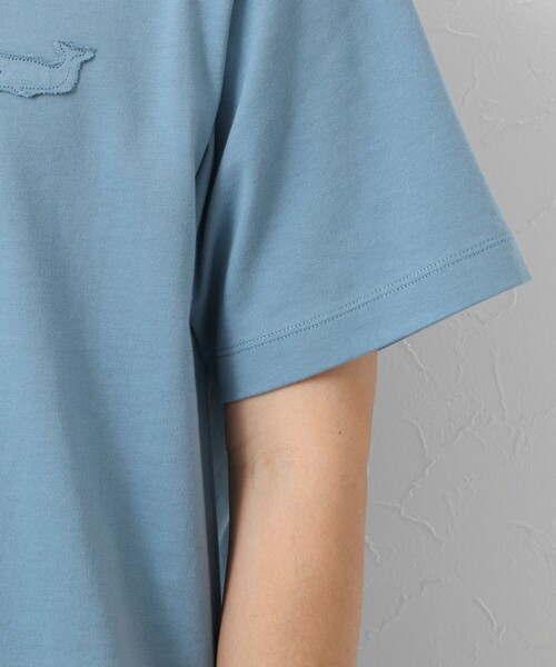 NOLLEY’S（ノーリーズ）の「スランクフィニッシング天竺クラフトワンポイントクジラT（Tシャツ/カットソー・メンズ・グレイッシュブルー/グレイッシュベージュ/ブラック/ホワイト・XL/L/M/S）」の8枚目の写真