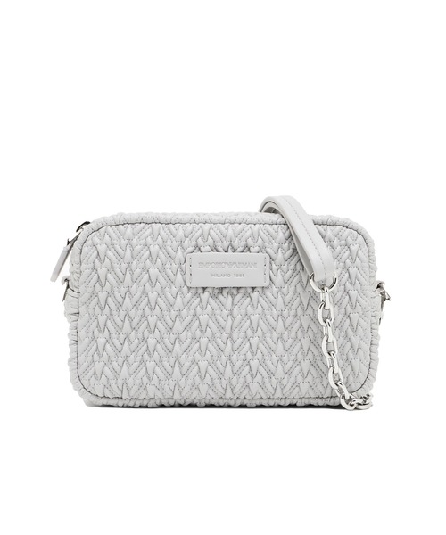 EMPORIO ARMANI（エンポリオアルマーニ）の「【エンポリオ アルマーニ】カメラケース エンボス仕上げ チェーンショルダーストラップ（ショルダーバッグ・レディース・ライトグレー/ブラック・FREE）」の2枚目の写真