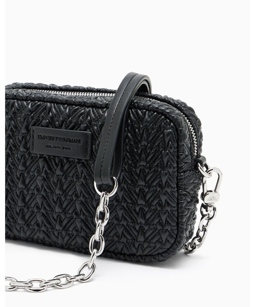 EMPORIO ARMANI（エンポリオアルマーニ）の「【エンポリオ アルマーニ】カメラケース エンボス仕上げ チェーンショルダーストラップ（ショルダーバッグ・レディース・ライトグレー/ブラック・FREE）」の12枚目の写真