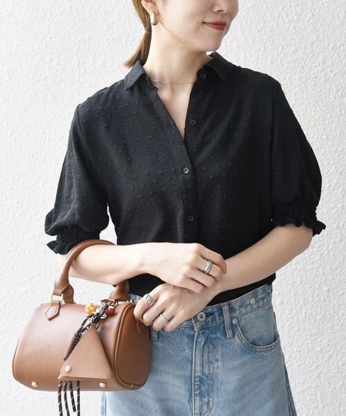 SHIPS for women / シップスウィメン SHIPS any:〈洗濯機可能〉カットドビー ジャージー パフ シャツ SHIPS any:〈洗濯機可能〉カットドビー ジャージー パフ シャツ