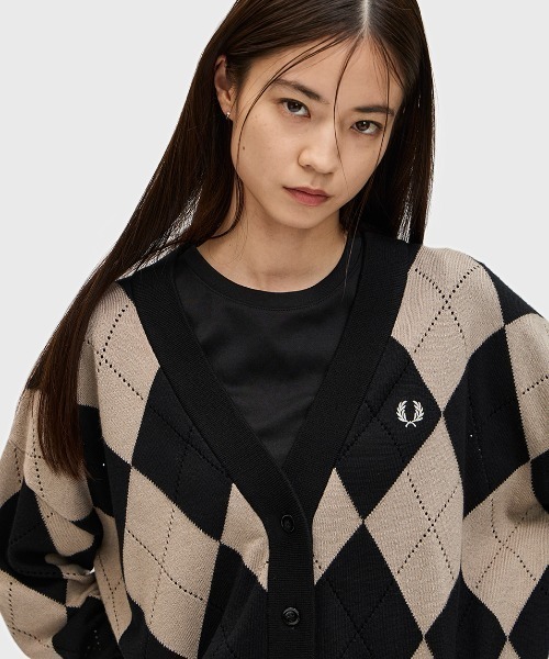 Argyle Pointelle Cardigan／アーガイルポインテールカーディガン